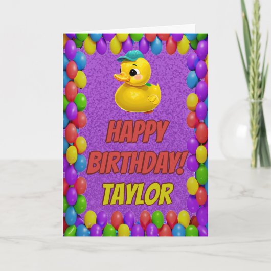 Carte Rubber Duck Salutation personnalisée Fun Anniversa (Devant)