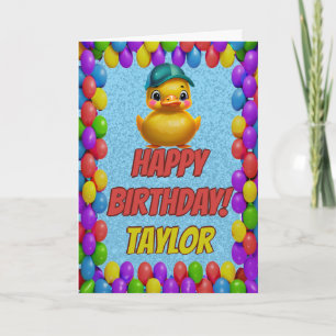 Carte Rubber Duck Salutation personnalisée Fun Anniversa