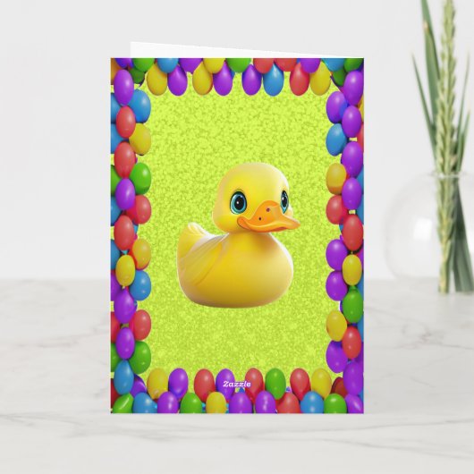 Carte Rubber Duck Salutation personnalisée Fun Anniversa (Dos)