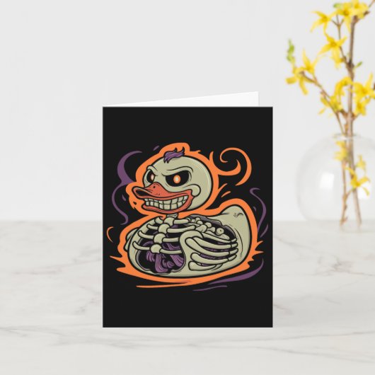 Carte Rubber Duck Skeleton Rubber Duckie Costume Party (Fleur jaune)