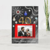 Carte Ruby 40e anniversaire à Noël | 2 photos (Devant)