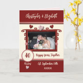Carte Ruby 40e anniversaire ajouter des noms de photo ro (Fleur jaune)