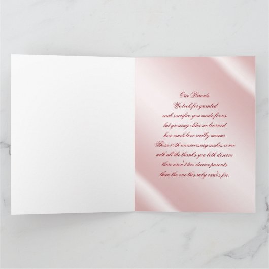 Carte Ruby 40e anniversaire de Mariage 8,5x11 (Intérieur)