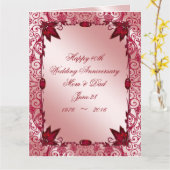 Carte Ruby 40e anniversaire de Mariage 8,5x11 (Fleur jaune)