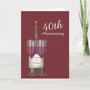 Carte Ruby 40e anniversaire de Mariage personnalisé
