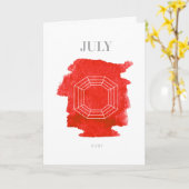 Carte Ruby Birthstone Juillet Anniversaire (Fleur jaune)