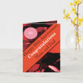 Carte Ruby du 40e anniversaire du Mariage (Fleur jaune)