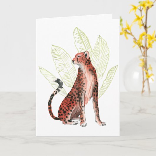 Carte Ruby Leopard (Fleur jaune)