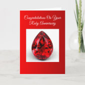 Carte Ruby Personnalisé 40e anniversaire de Mariage (Devant)