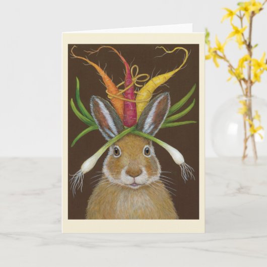 Carte ruby the rabbit folded greeting card (Fleur jaune)