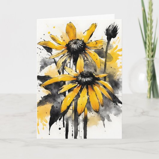 Carte Rudbeckia - Watercolor flowers (Devant)