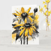 Carte Rudbeckia - Watercolor flowers (Fleur jaune)