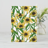 Carte Rudbekia jaune sur blanc (Debout devant)