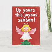 Carte Rude Funny Christmas Card Up Yours This Season (Devant)
