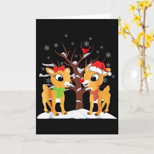 Carte Rudolph And Clarice Shirt Christmas Kids Girls Tee (Fleur jaune)