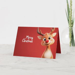 Carte Rudolph Joyeux Noël Festif et Fun Holiday