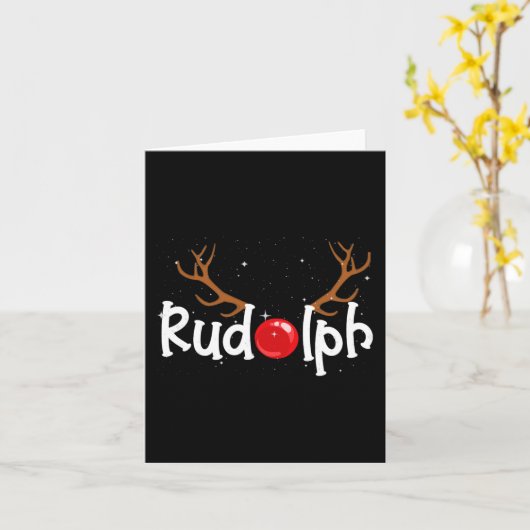 Carte Rudolph Red Nose Reindee Noël Amusement 1 (Fleur jaune)