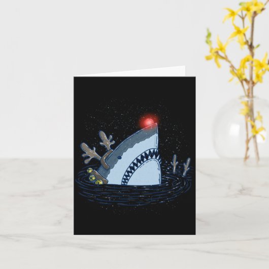 Carte Rudolph The Shark - Funny Christmas Long Sleeve (Fleur jaune)