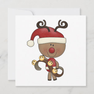 Carte Rudy Reindeer Avec Des Cloches