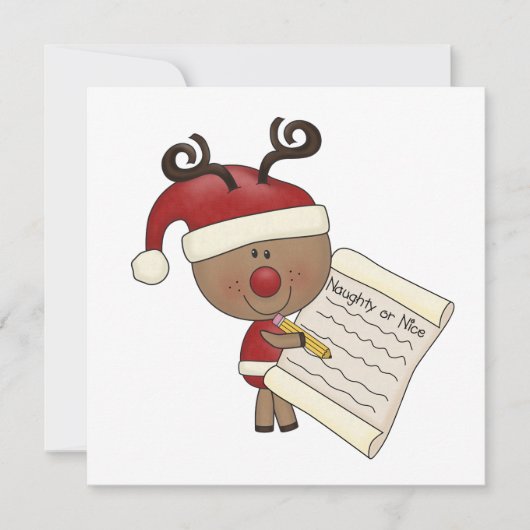 Carte Rudy Reindeer Naughty ou Nic (Devant)