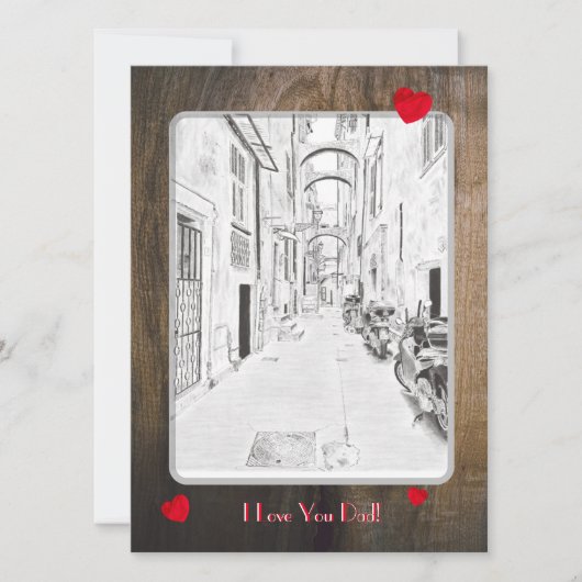 Carte rue italienne étroite - jour du père (Devant)