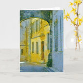 Carte Rue Provence avec arcade avec effets numériques (Fleur jaune)