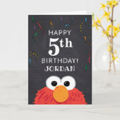 Carte Rue Sésame | Elmo 5th Birthday Chalkboard Card (Fleur jaune)