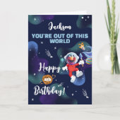 Carte Rue Sésame | Elmo - Anniversaire hors du monde (Devant)