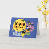 Carte Rue Sésame| Motif d'Halloween plus mignon (Fleur jaune)