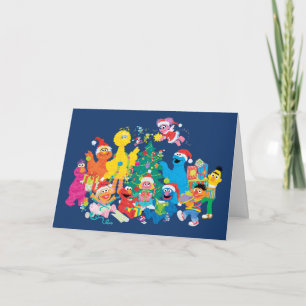 Carte Rue Sésame Noël avec toute la bande