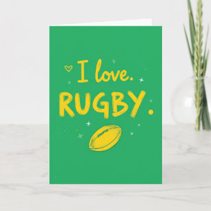 Carte Rugby Amour Style Coup de Pinceau