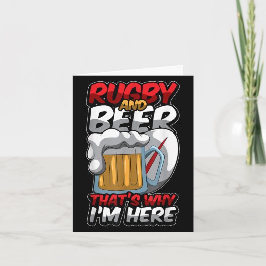 Carte Rugby Et Bière C'Est Pourquoi Je Suis Ici Drôle Co (Devant)