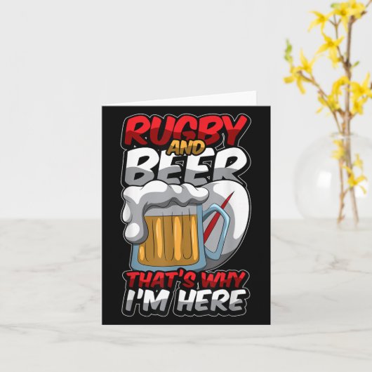 Carte Rugby Et Bière C'Est Pourquoi Je Suis Ici Drôle Co (Fleur jaune)