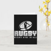 Carte Rugby No Helmet No Pads Just Shirt - Funny Rugby Q (Fleur jaune)