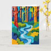 Carte Ruisseau de forêt vibrant dévalant (Fleur jaune)