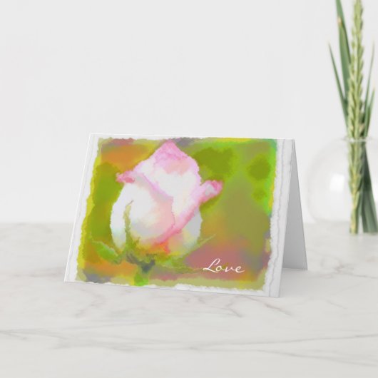 Carte Rumi et fleur rose (Devant)