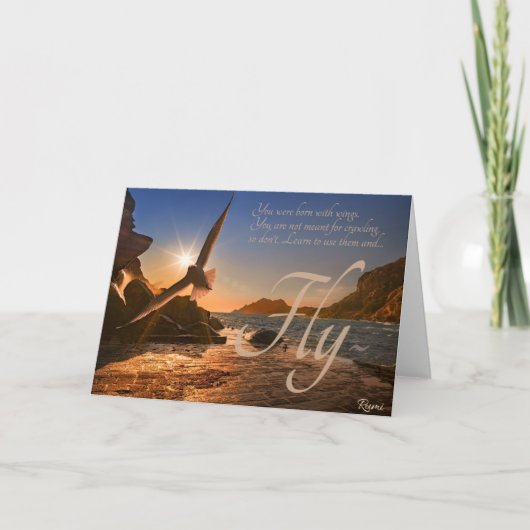 Carte Rumi Tu es né avec des ailes (Devant)