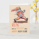 Carte Run into a new year! (Fleur jaune)