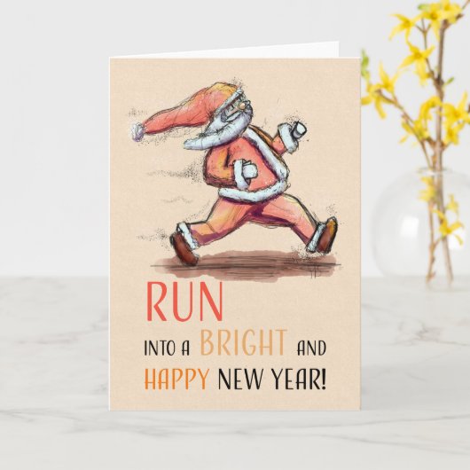 Carte Run into a new year! (Fleur jaune)