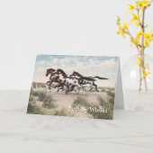 Carte Run Like the Wind - Galloping Horses Birthday Card (Fleur jaune)