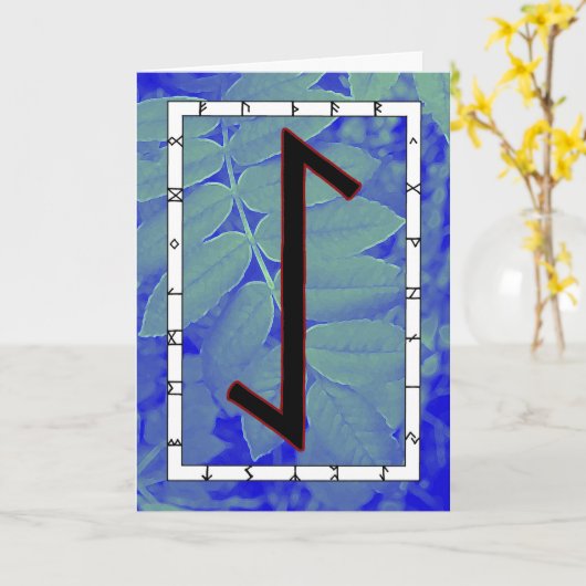 Carte Rune Eihwaz - Persévérance Centrée (Fleur jaune)