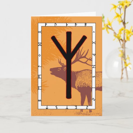 Carte Rune Elhaz - Protection (Fleur jaune)
