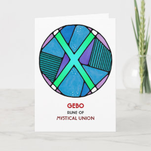 Carte Rune Gebo - Union mystique - Art Nouveau