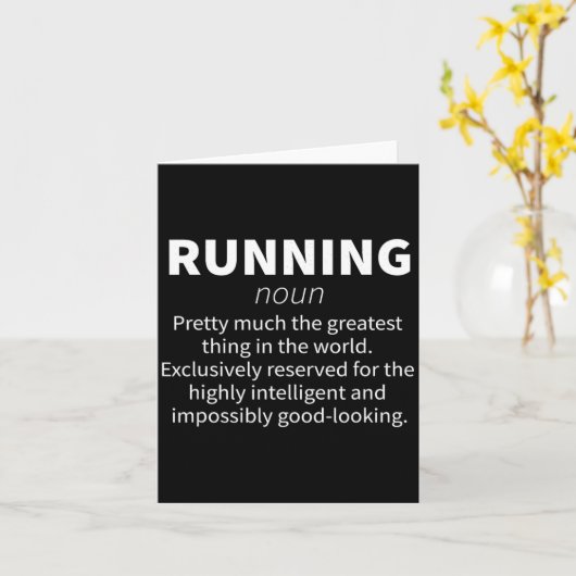 Carte Running Funny Definition Funny 5k Marathon Runner  (Fleur jaune)