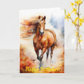 Carte Running Horse in Autumn (Fleur jaune)