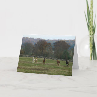 Carte Running Horses, Card