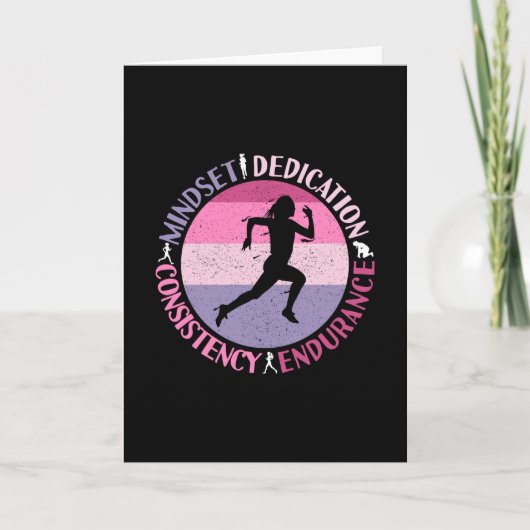 Carte Running Mindset - Citation d'endurance de la fille (Devant)
