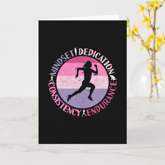 Carte Running Mindset - Citation d'endurance de la fille (Fleur jaune)