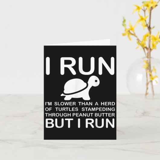 Carte Running Motivation Turtle  (Fleur jaune)