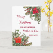 Carte Russe Aquarelle Mère en droit Joyeux Noël (Fleur jaune)